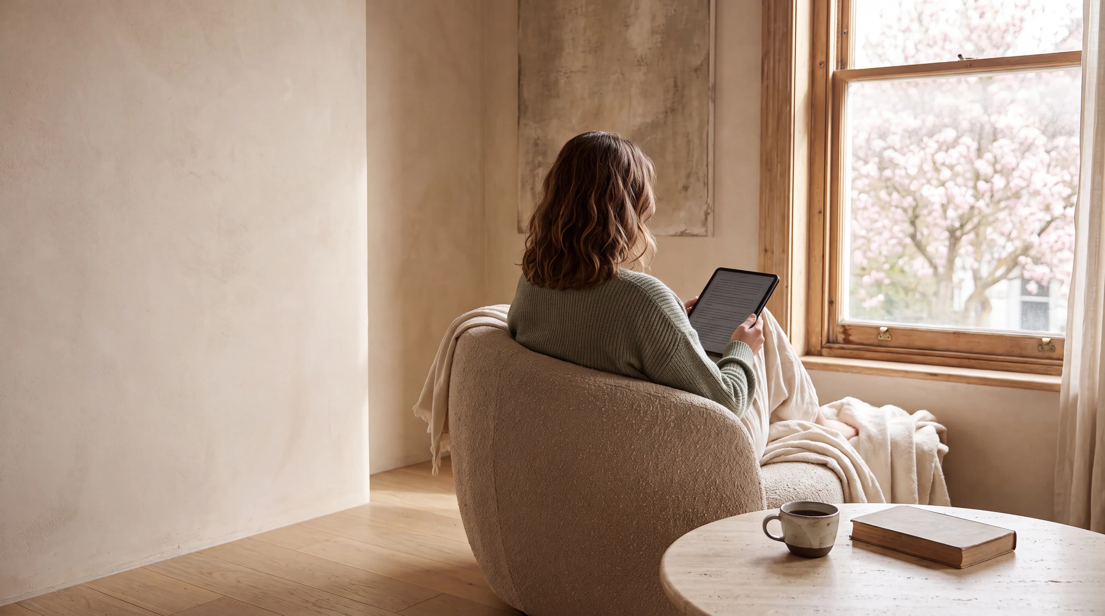 A calm morning by the window, reading on Paperstand